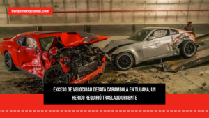 Exceso de velocidad desata carambola en Tijuana; un herido requirió traslado urgente