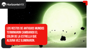 Una estrella devoró restos de su antiguo sistema planetario y terminó adquiriendo un insólito tono verde